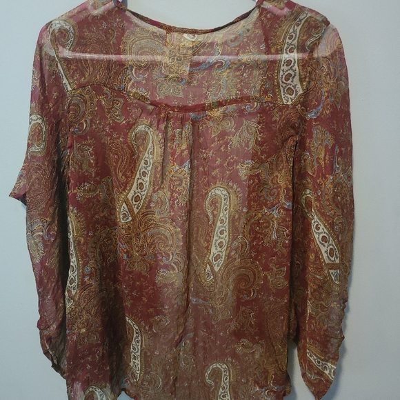band of gypsies burgundy patterned kimono size M - Picture 4 of 7